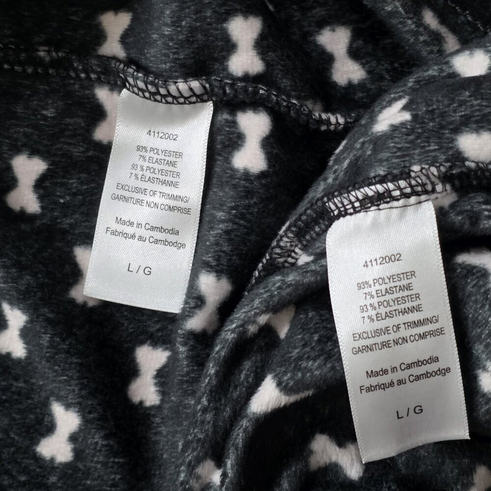 Kate Spade Pajama Set Womens L Black Pink Bow Tie Pattern Pockets Fleece Boho - Picture 8 of 16